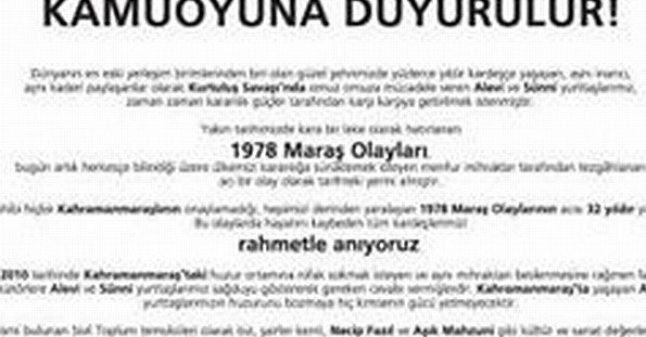 "Maraş'ta Katliam İzleri Hoşgörü Kültürüyle Silinir"