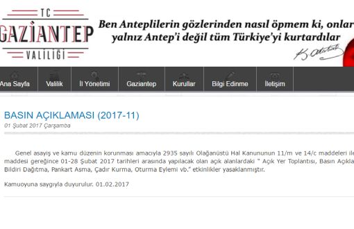 Protest, Demonstration Ban in Antep for 1 Month